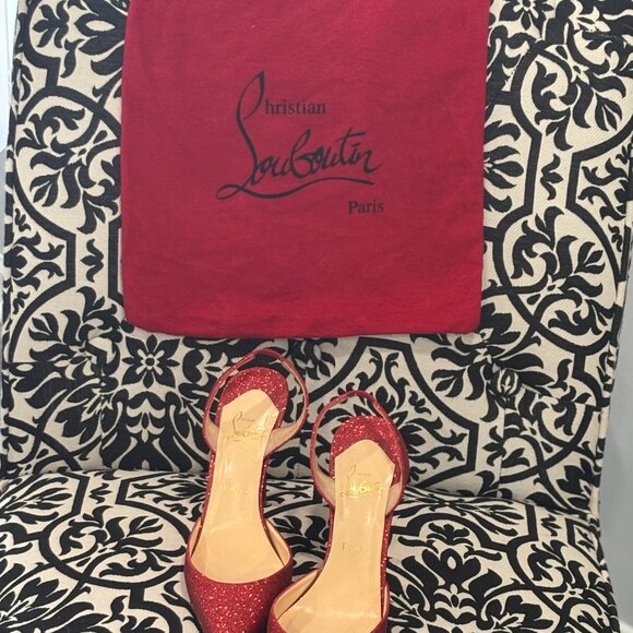 Red “Dorothy” Glitter Slingback Heels – Size 39 – Stunning & Sparkly! - Picture 2 of 4